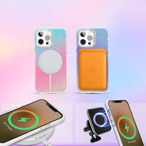 Kingxbar Ombre Series kolorowe brokatowe etui do iPhone 13 Pro niebieskofioletowy