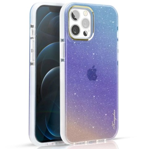 Kingxbar Ombre Series kolorowe brokatowe etui do iPhone 13 niebieskofioletowy