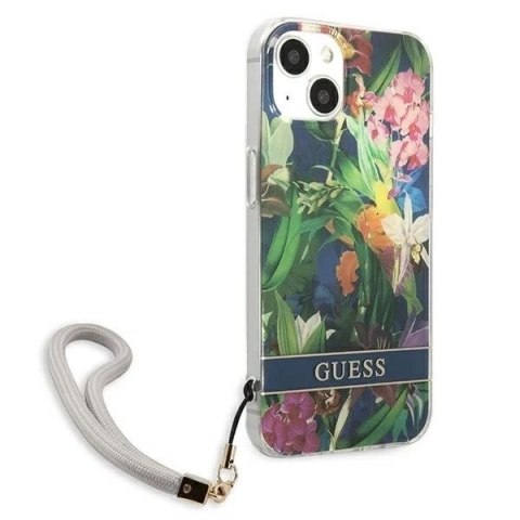 Guess GUHCP13MHFLSB iPhone 13 6,1" niebieski/blue hardcase Flower Strap