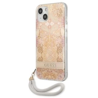 Guess GUHCP13MHFLSD iPhone 13 6,1" złoty/gold hardcase Flower Strap