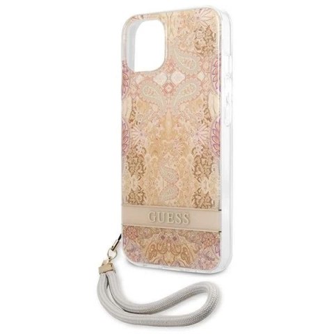 Guess GUHCP13MHFLSD iPhone 13 6,1" złoty/gold hardcase Flower Strap