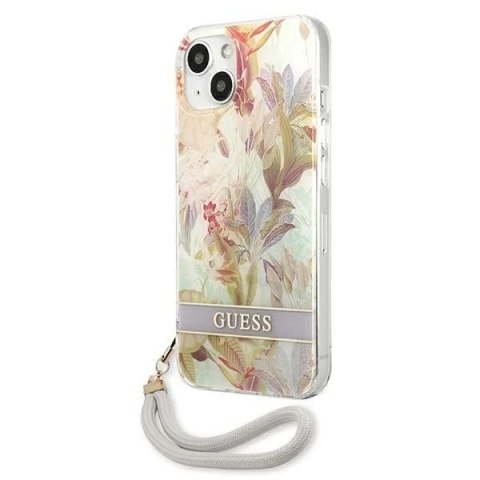Guess GUHCP13MHFLSU iPhone 13 6,1" fioletowy/purple hardcase Flower Strap