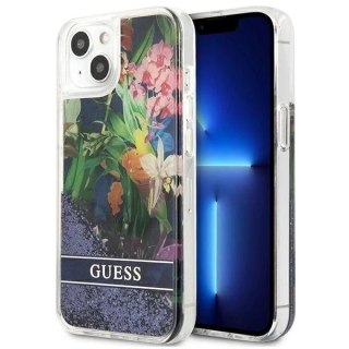 Guess GUHCP13MLFLSB iPhone 13 6,1" niebieski/blue hardcase Flower Liquid Glitter