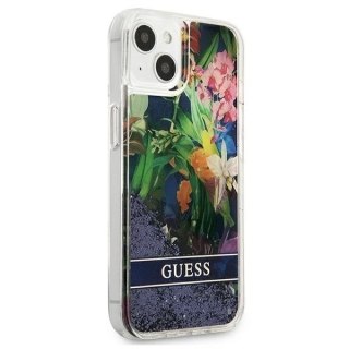 Guess GUHCP13MLFLSB iPhone 13 6,1" niebieski/blue hardcase Flower Liquid Glitter