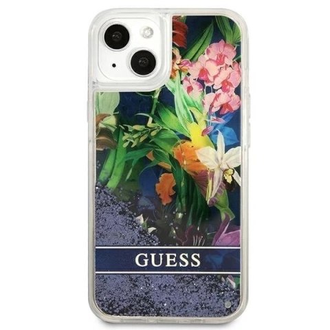 Guess GUHCP13MLFLSB iPhone 13 6,1" niebieski/blue hardcase Flower Liquid Glitter