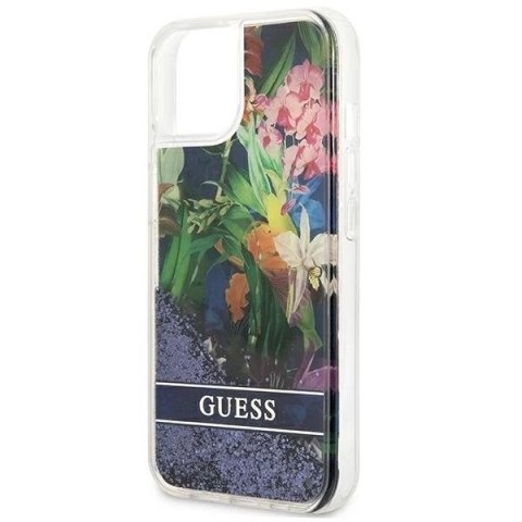Guess GUHCP13MLFLSB iPhone 13 6,1" niebieski/blue hardcase Flower Liquid Glitter