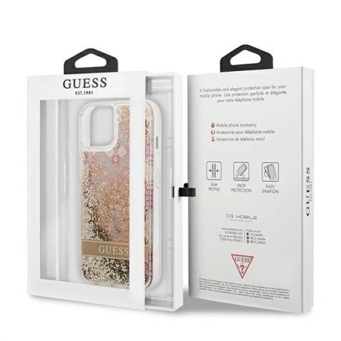 Guess GUHCP13MLFLSD iPhone 13 6,1" złoty/gold hardcase Paisley Liquid Glitter
