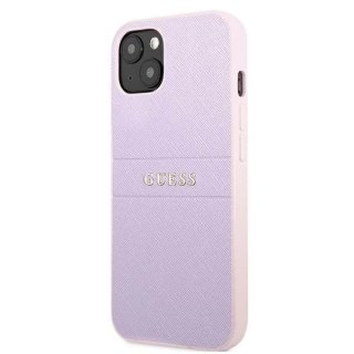 Guess GUHCP13MPSASBPU iPhone 13 6,1" purpurowy/purple Saffiano Hot Stamp & Metal Logo