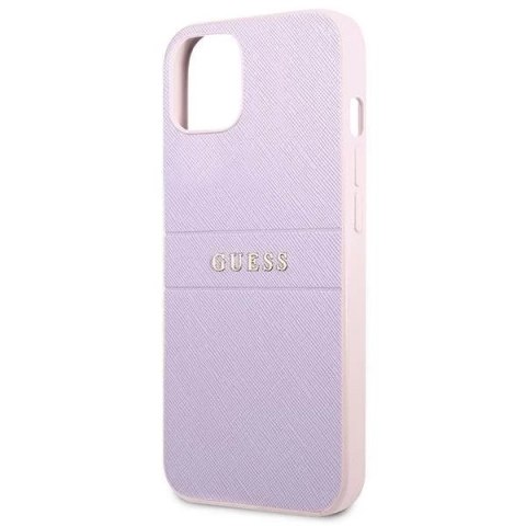 Guess GUHCP13MPSASBPU iPhone 13 6,1" purpurowy/purple Saffiano Hot Stamp & Metal Logo