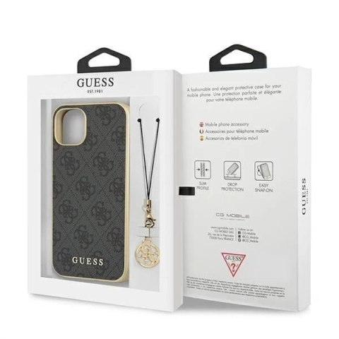 Guess GUHCP13SGF4GGR iPhone 13 mini 5,4" szary/grey hardcase 4G Charms Collection