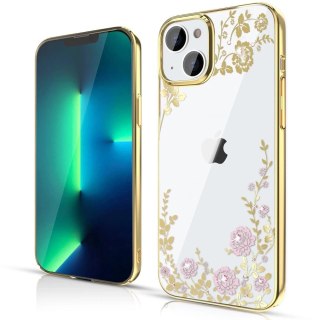 Kingxbar Moon Series luksusowe etui z Kryształami Swarovskiego na iPhone 13 różowo-złoty