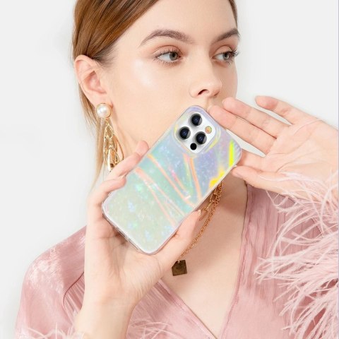 Kingxbar Shell Series luksusowe eleganckie etui na iPhone 13 Pro Max perłowy-miętowy