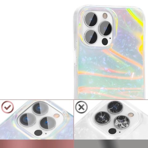 Kingxbar Shell Series luksusowe eleganckie etui na iPhone 13 Pro Max perłowy-miętowy