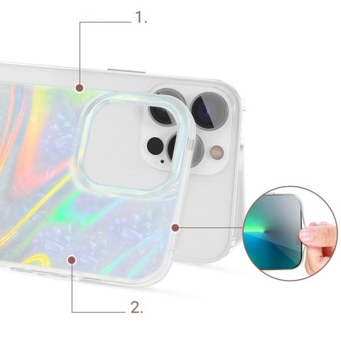 Kingxbar Shell Series luksusowe eleganckie etui na iPhone 13 Pro Max perłowy-miętowy