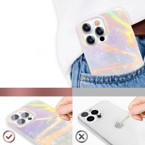 Kingxbar Shell Series luksusowe eleganckie etui na iPhone 13 perłowy-różowy