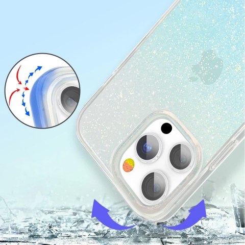 Kingxbar Streamer Series luksusowe eleganckie etui na iPhone 13 Pro niebieski (Triangle)