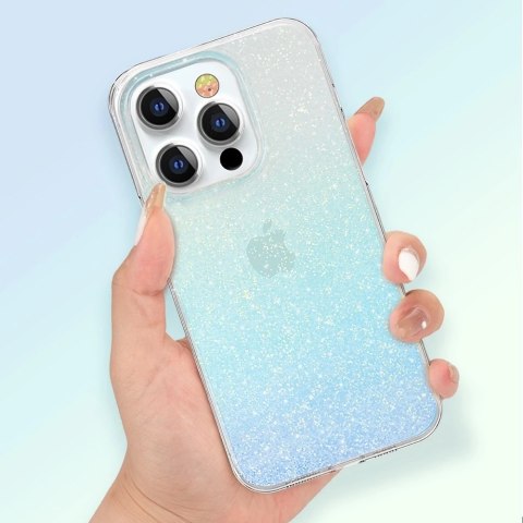Kingxbar Streamer Series luksusowe eleganckie etui na iPhone 13 niebieski (Glitter)