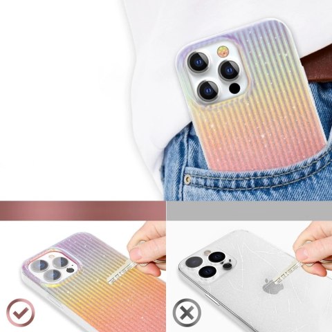 Kingxbar Travel Series luksusowe eleganckie etui na iPhone 13 Pro pomarańczowy (Sunset)