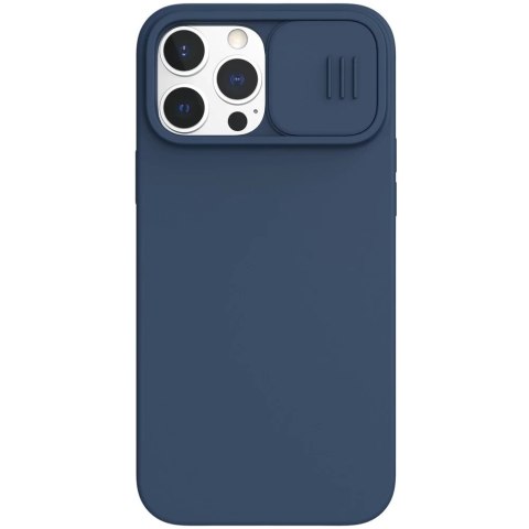 Nillkin CamShield Silky Silicone Case etui pokrowiec z osłoną na aparat do iPhone 13 Pro Max niebieski