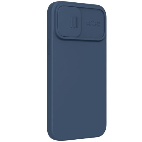 Nillkin CamShield Silky Silicone Case etui pokrowiec z osłoną na aparat do iPhone 13 Pro Max niebieski