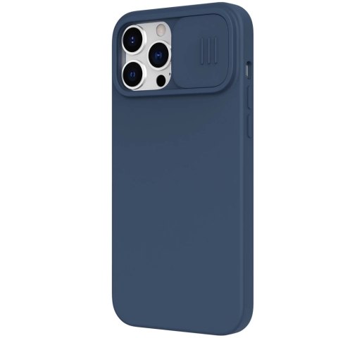 Nillkin CamShield Silky Silicone Case etui pokrowiec z osłoną na aparat do iPhone 13 Pro Max niebieski