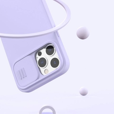 Nillkin CamShield Silky Silicone Case etui pokrowiec z osłoną na aparat do iPhone 13 Pro Max niebieski