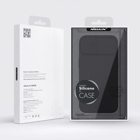 Nillkin CamShield Silky Silicone Case etui pokrowiec z osłoną na aparat do iPhone 13 niebieski