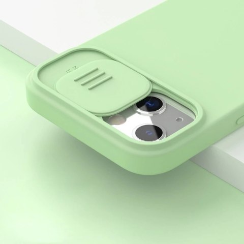 Nillkin CamShield Silky Silicone Case etui pokrowiec z osłoną na aparat do iPhone 13 niebieski