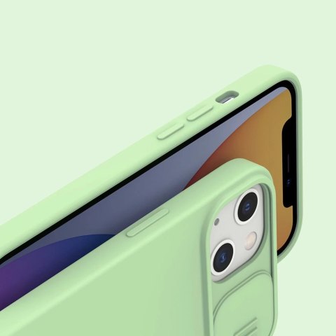 Nillkin CamShield Silky Silicone Case etui pokrowiec z osłoną na aparat do iPhone 13 niebieski