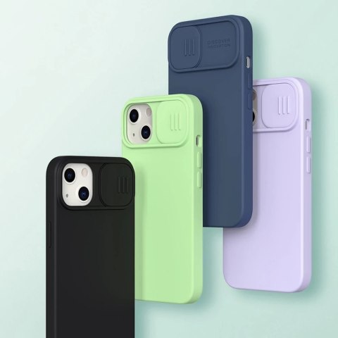 Nillkin CamShield Silky Silicone Case etui pokrowiec z osłoną na aparat do iPhone 13 niebieski