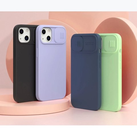 Nillkin CamShield Silky Silicone Case etui pokrowiec z osłoną na aparat do iPhone 13 niebieski