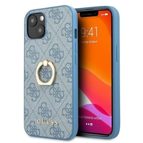 Guess GUHCP13M4GMRBL iPhone 13 6,1" niebieski/blue hardcase 4G with ring stand