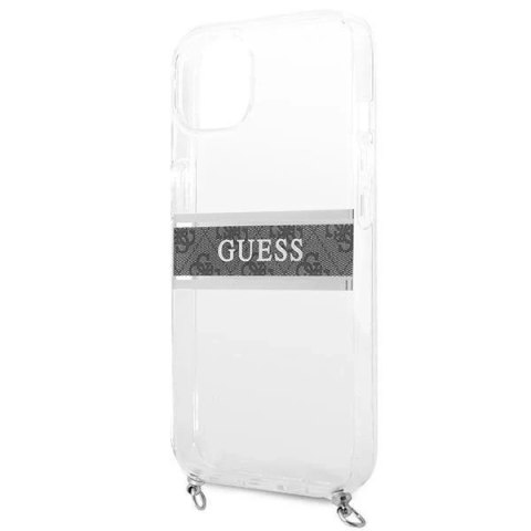 Guess GUHCP13MKC4GBSI iPhone 13 6,1" Transparent hardcase 4G Grey Strap Silver Chain