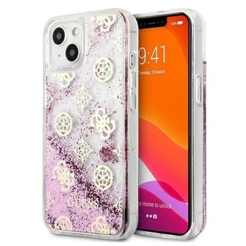 Guess GUHCP13MLGPEPI iPhone 13 6,1" różowy/pink hardcase Peony Liquid Glitter