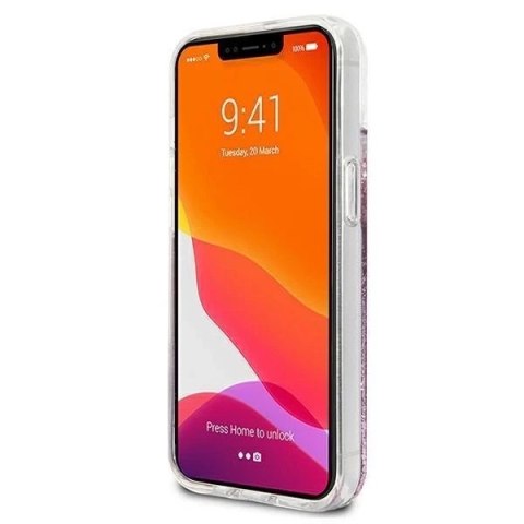 Guess GUHCP13MLGPEPI iPhone 13 6,1" różowy/pink hardcase Peony Liquid Glitter