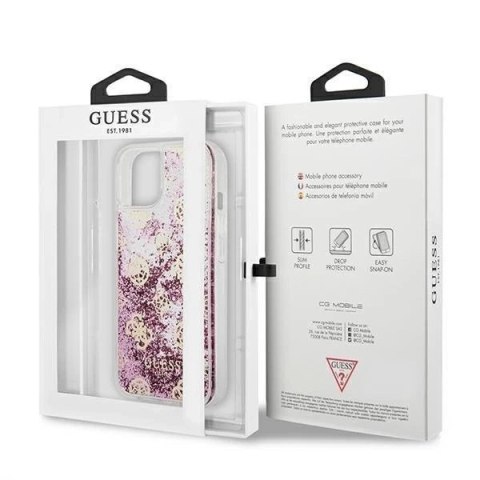 Guess GUHCP13MLGPEPI iPhone 13 6,1" różowy/pink hardcase Peony Liquid Glitter