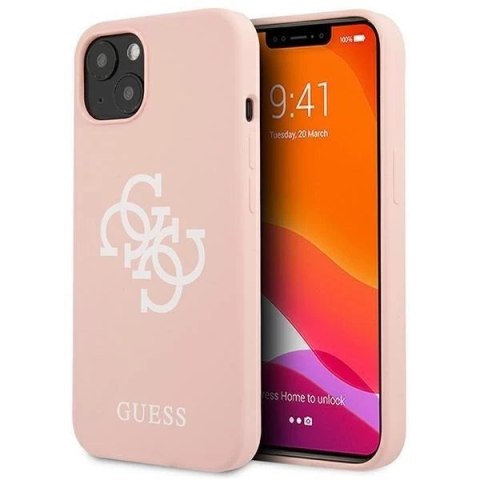 Guess GUHCP13MLS4GWPI iPhone 13 6,1" różowy/pink hard case Silicone 4G Logo