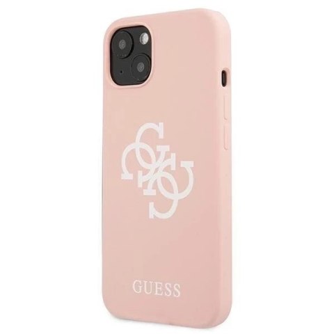 Guess GUHCP13MLS4GWPI iPhone 13 6,1" różowy/pink hard case Silicone 4G Logo