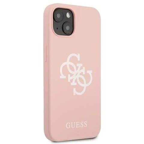 Guess GUHCP13MLS4GWPI iPhone 13 6,1" różowy/pink hard case Silicone 4G Logo