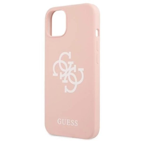 Guess GUHCP13MLS4GWPI iPhone 13 6,1" różowy/pink hard case Silicone 4G Logo
