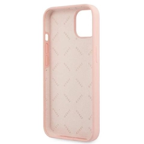 Guess GUHCP13MLS4GWPI iPhone 13 6,1" różowy/pink hard case Silicone 4G Logo