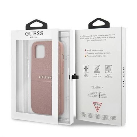 Guess GUHCP13MPSASBPI iPhone 13 6,1" różowy/pink hardcase Saffiano Stripe