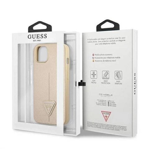 Guess GUHCP13MPSATLE iPhone 13 6,1" beżowy/beige hardcase SaffianoTriangle Logo