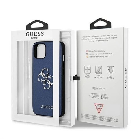 Guess GUHCP13MSA4GSBL iPhone 13 6,1" niebieski/blue hardcase Saffiano 4G Metal Logo