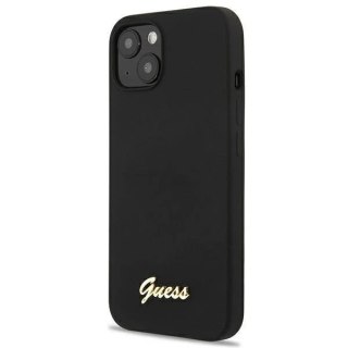 Guess GUHMP13MLSLMGBK iPhone 13 6,1" black/czarny hardcase Silicone Script Gold Logo