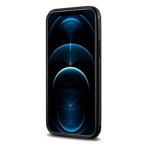 ICarer Leather Oil Wax etui pokryte naturalną skórą do iPhone 12 mini czarny (ALI1204-BK)