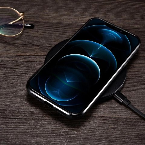 ICarer Leather Oil Wax etui pokryte naturalną skórą do iPhone 12 mini czarny (ALI1204-BK)