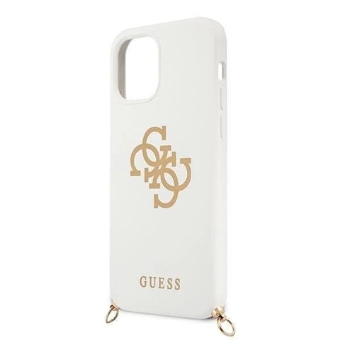 Guess GUHCP12MLSC4GWH iPhone 12/12 Pro 6,1" biały/white hardcase 4G Gold Chain Collection