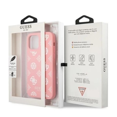 Guess GUHCP12MLSPEWPI iPhone 12/12 Pro 6,1" różowy/pink hard case Peony Collection