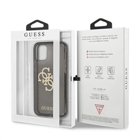 Guess GUHCP12MPCUGL4GBK iPhone 12/12 Pro 6,1" czarny/black hard case Glitter 4G Big Logo